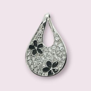 Sterling SILVER flower pendant 1.0"